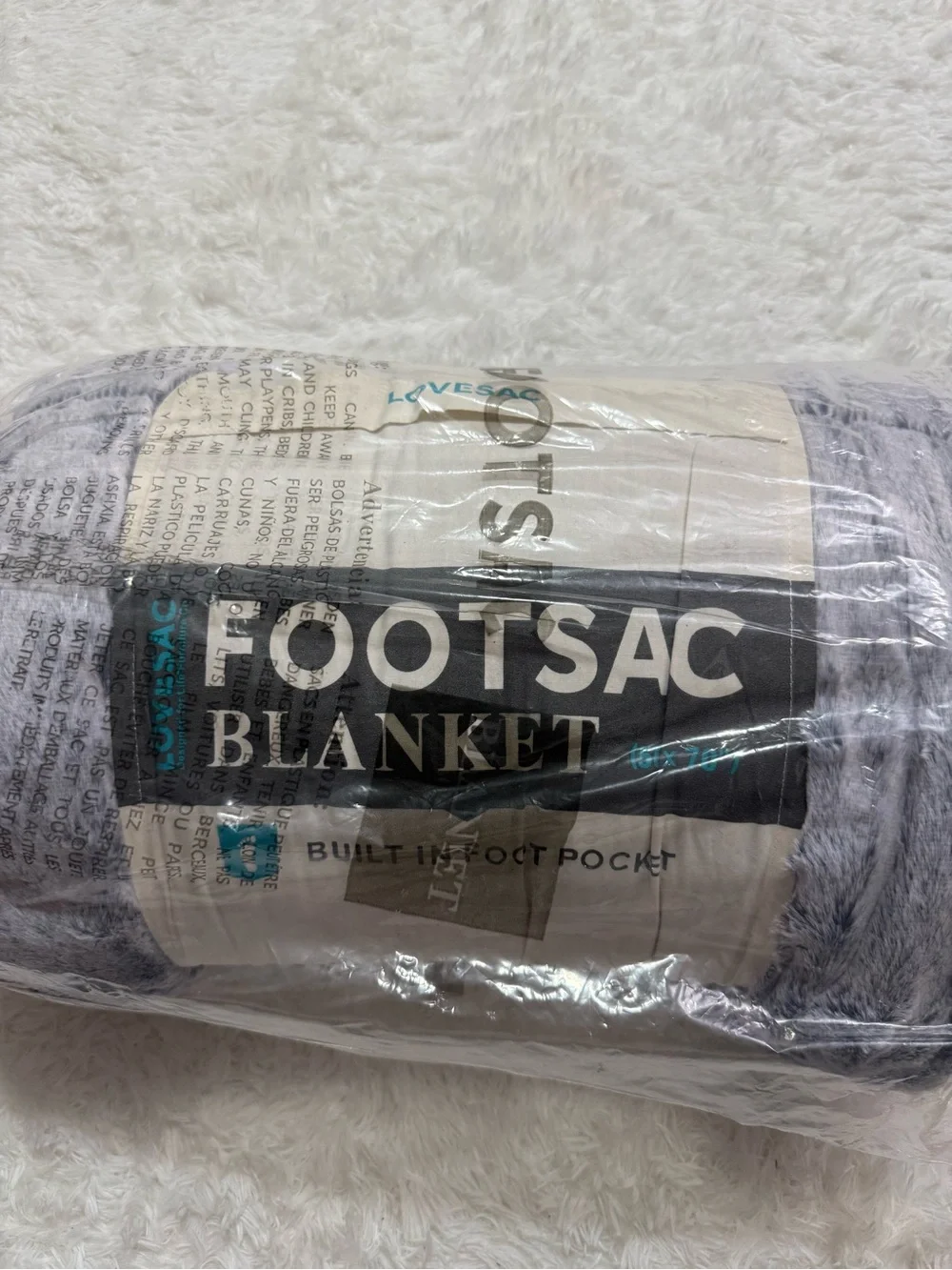 Lovesac Plush Blanket - Gray